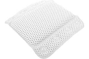 OSOLADY Spa Bath Pillow for Tub Neck and Back Support, White PVC Foam Bathtub Cushion with Double Wing
