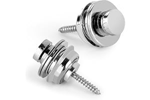 2pcs Guitar Strap Locks, Stainless Steel Guitar Strap Security Button Lock Quickly Release Lock Set for Electric Acoustic Bas