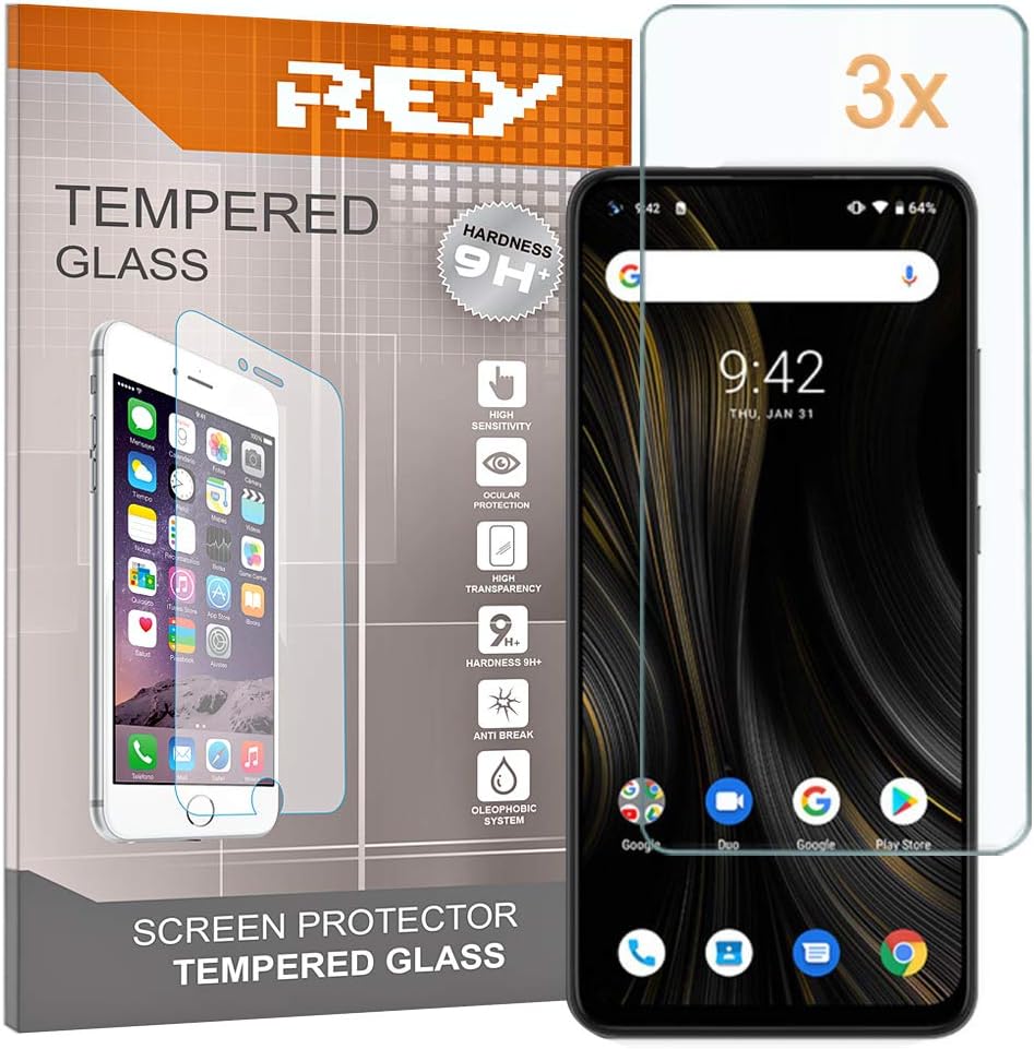 REY Screen Protector for UMIDIGI POWER 3, Tempered Glass Film, Premium quality, Perfect protection for scratches breaks