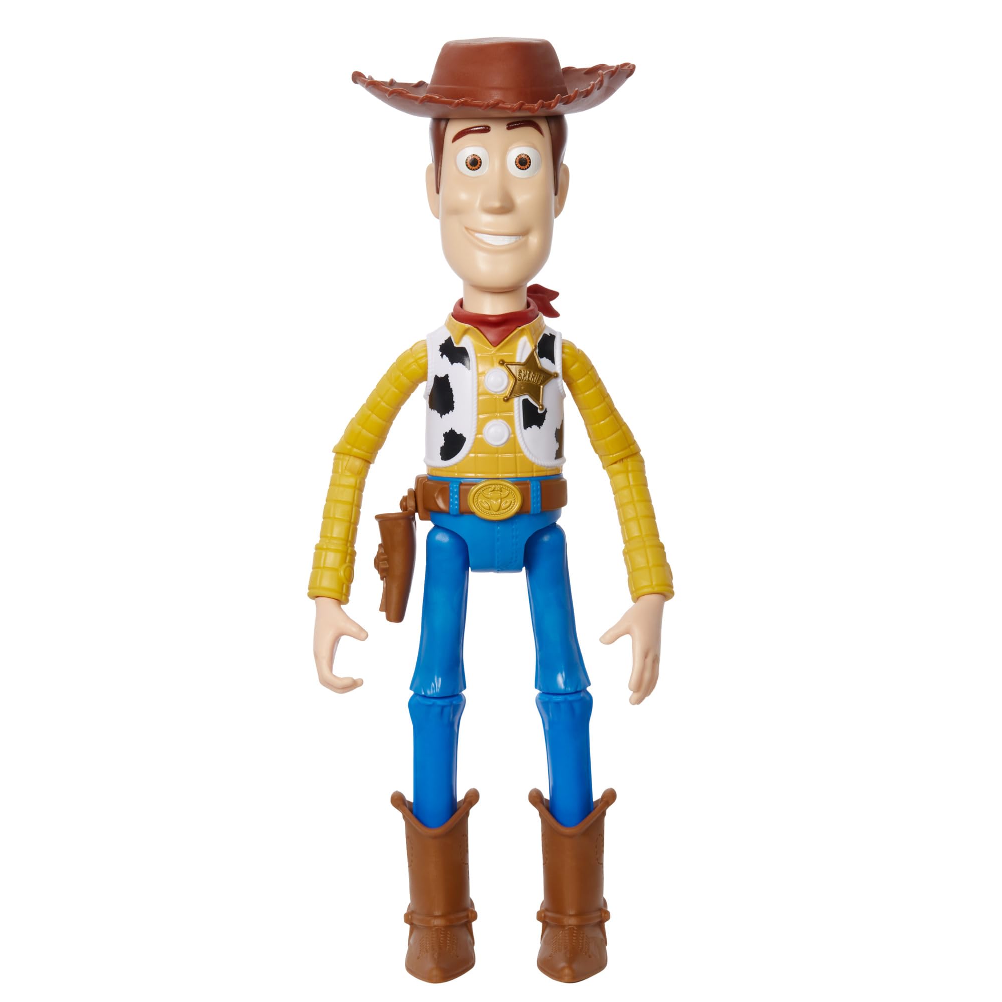 Mattel Disney Pixar Woody Large Action Figure 12 in, Highly Posable Authentic Detail Toy Story Movie Collectable, Ages 3 Years & Up, HFY26
