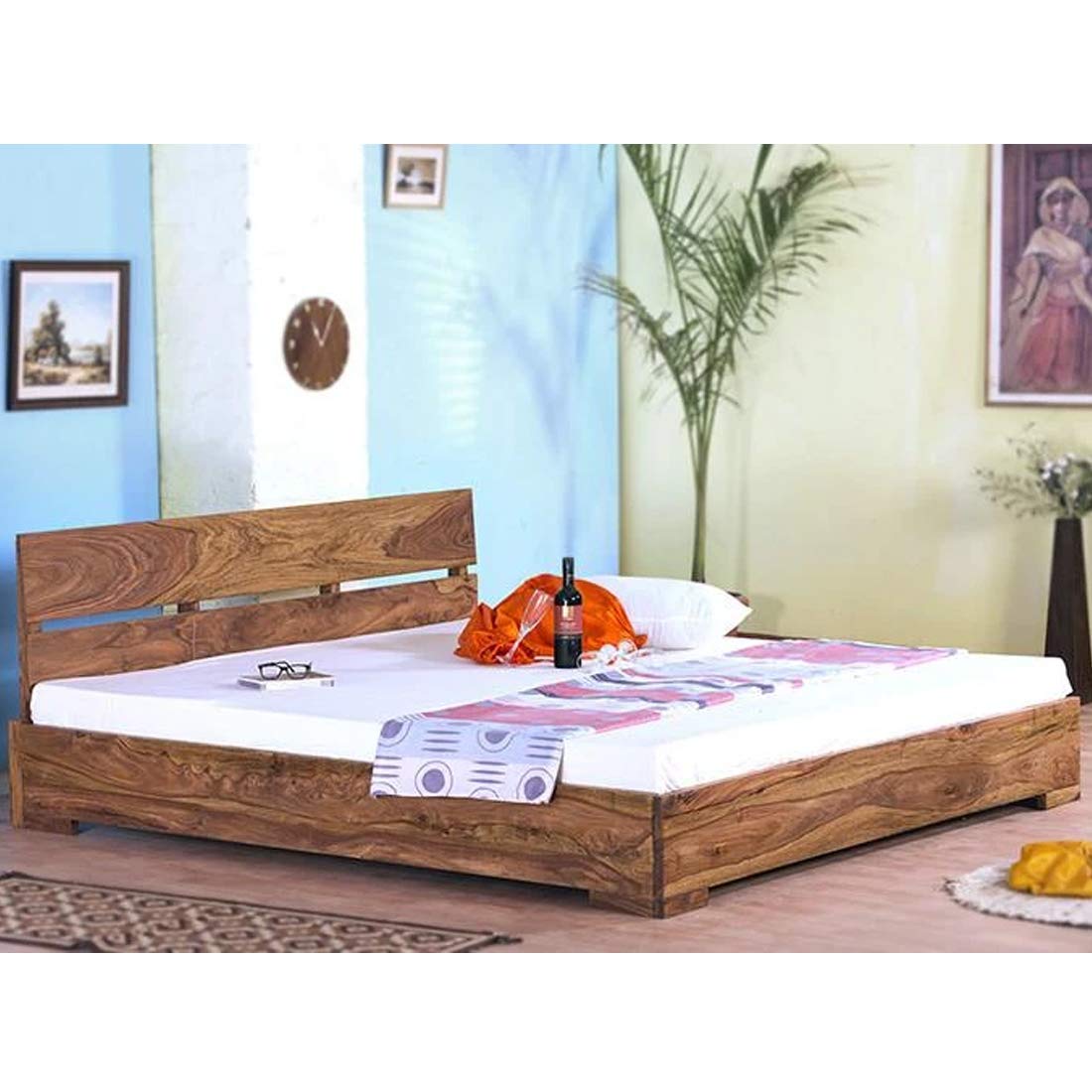 Best Wakeman Teak Wood Queen Size Bed with Storage Teak from Ghana
