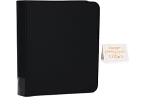 Magiarcana greeting card binder organizer Storage boxes and Display;christmas card photo album,Birthday card holder organizer, fit wedding card,Index card,Postcards invitation (black)