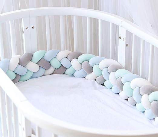 baby crib bumper knotted