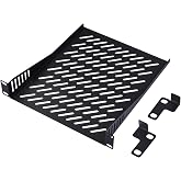 GeeekPi 1U Rack Mount Shelf for 10 inch Server Rack, 10.23 inch Depth Vented Rack Mount Cantilever Tray for DeskPi Rackmate T2/T0 Plus/T1 Plus/TL1/ T1/2 Plus Network Rack