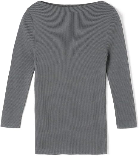 Amazon ギャルリー ヴィー ギザコットンリブ ボートネック プルオーバー レディース S 9号 17 チャコールグレー Tシャツ カットソー 通販