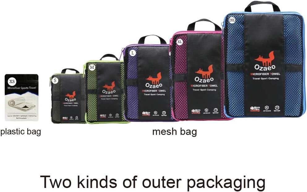 Ozaeo Microfiber Travel Towel, Lightweight Gym Towel, Quick Dry, Super Absorbent Camping Towel for Sports, Backpacking, Swimming, Cycling, Hiking : Sports & Outdoors