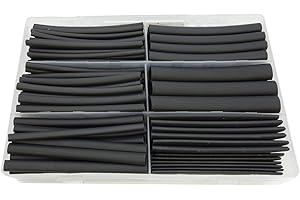 Artrinck Heat Shrink Tubing Kit - 3:1 Ratio Adhesive Lined, Marine Grade Shrink Wrap - Industrial Heat-Shrink Tubing - Black 