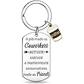 Coworkers Gifts for Women Funny Keychains Coworker Farewell Going Away Leaving Gift for Womens Men Friends White Elephant Gifts for Adults Christmas Small Colleague Employee Office Coffee Keychain
