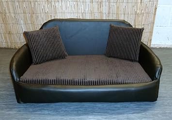 Zippy Faux Leather Sofa Dog Bed Large Black Brown Jumbo Cord