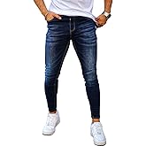GINGTTO Skinny Jeans Men Stretch Tapered Leg Slim Fit Elastic Waist