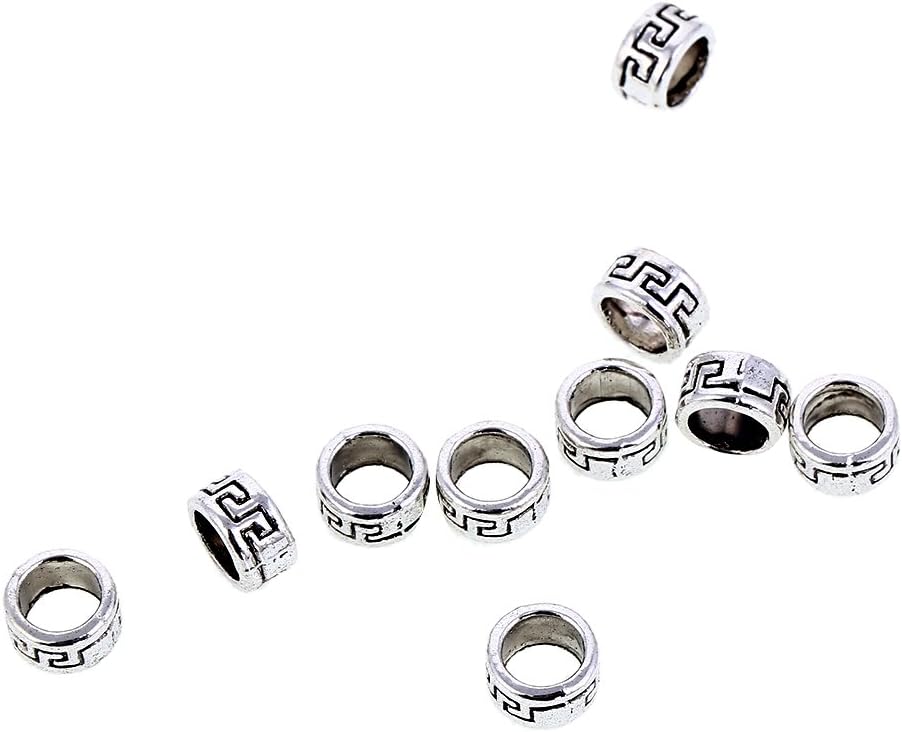 Hongma 10pcs Dreadlock Tube Dreadlock Beads Dreadlock Clips Vikings Metal Cuffs Hair Braiding Hair Clip Dread Locks Hair Decorations