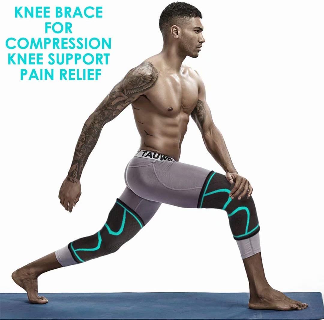 CRAZY STONE 2 Pack Knee Compression Sleeve- Best Knee Brace for Men & Women- Joint Pain Relief, Injury Recovery - Knee Support for ACL, Meniscus Tear, Running, Basketball, Football, Yoga, Gym, Sports: Industrial & Scientific