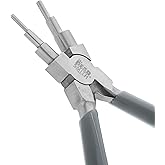 The Beadsmith Wire Looping Pliers – Create 6 Sizes (Ranging 2-9mm) of Loops & Jump Rings, 5.5" long (140mm), Polished Steel Head & PVC Comfort Handle