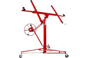 OKSTENCK Drywall Rolling Version Jack 11' Lift Drywall Plate Lift, Construction Roller Lockable Tool Panel Lift, Construction