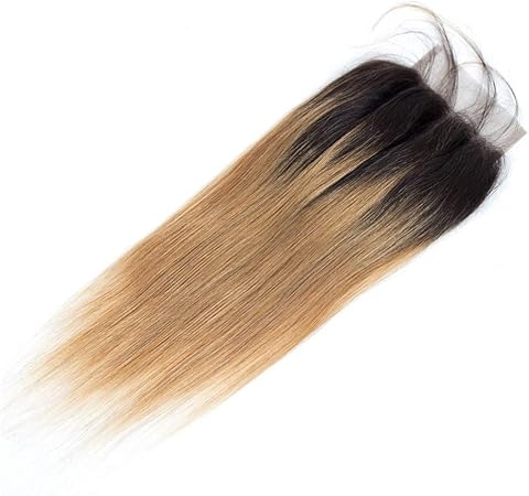 Amazon Co Jp Mocici 実体波ブラジル人間の髪の毛レース前頭閉鎖色1b 27黒から茶色の耳に耳4 4インチトップクロージャーファッション 色 ブラウン サイズ 8 Inch ビューティー