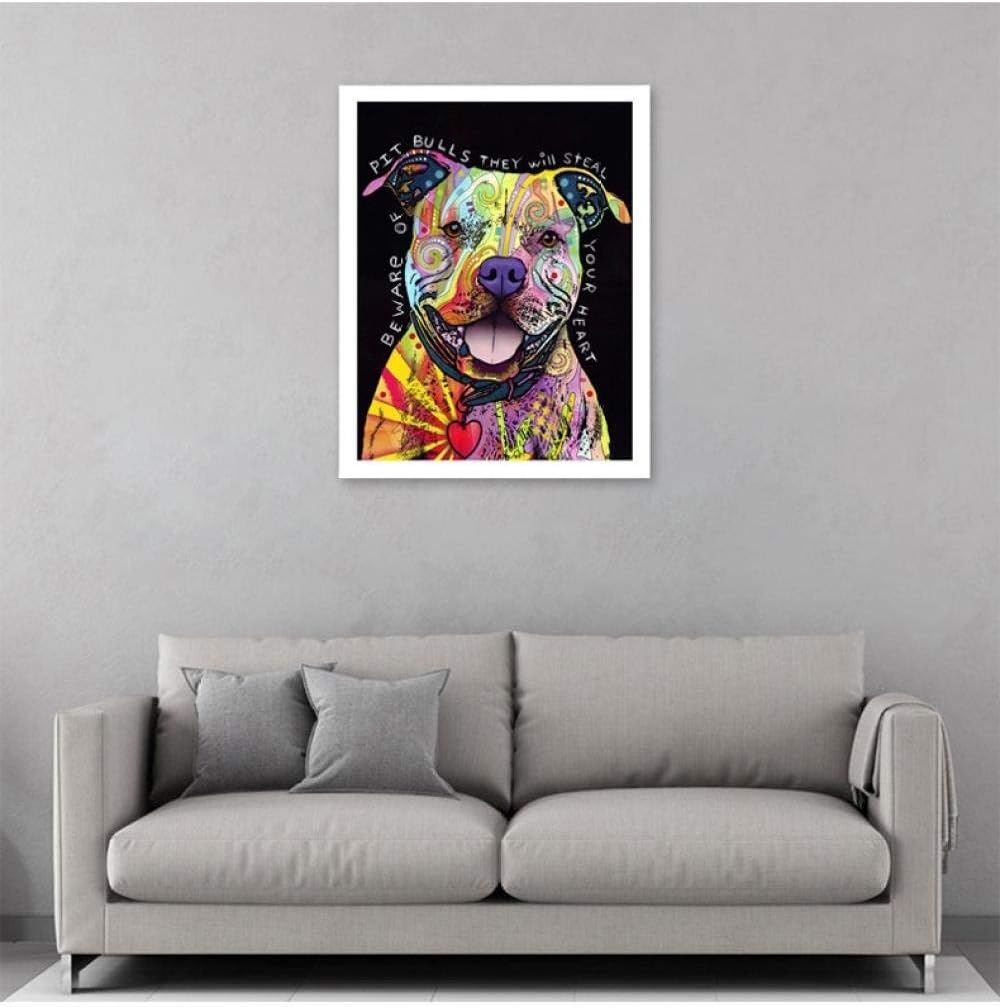 Toile Impression Abstrait Pitbull Chien Peinture Sur Toile
