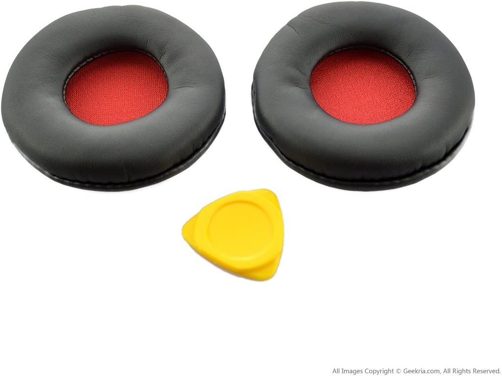 Geekria Replacement Ear Pads for SONY MDR-ZX600 Headphones Ear Cushions, Repair Parts (Black/Red), Black, Red - Image 4