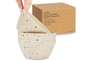 Nook Theory 4 Pack Bamboo Bowls - 22 Oz Reusable Bowl, Dishwasher Safe - Not Microwavable Bamboo Dishes (Pop)