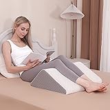 Forias Knee Wedge Pillow 8" Pure Memory Foam Bed Wedge Pillow for Sleeping After Surgery Triangle Pillow for Knee Support Leg