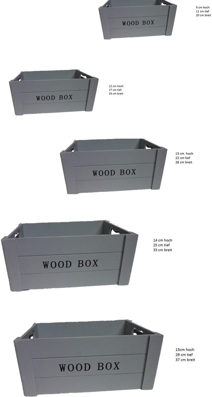 Aufbewahrungsbox Vintage Holzkisten 5er Set Grau Holzboxen Holzkiste Dekokiste Deko Weinkiste Box Kiste Kisten Boxen Aufbewahrung Regal Amazon De Kuche Haushalt