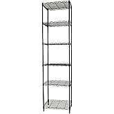 SUNLPH 6-Tier Wire Shelving Adjustable Shelves Unit Metal Storage Rack for Laundry Bathroom Kitchen Pantry Closet Organization (Black, 16.6" L x 11.4" W x 64.6" H)