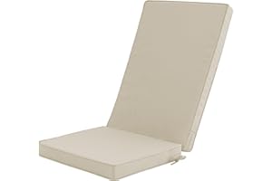 Honorbox Outdoor Adirondack Chair Cushion - Removable Cover, Water-Repellent, Fade-Resistant, Non-Slip Bottom & Securing Stra