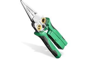 KRILVES 8 in 1 Wire Stripping Pliers with Voltage Tester, Multi-function Wire Stripper Electrician's Pliers, Electric Wire Stripping Tool, Electrician Repair Tool (Green)