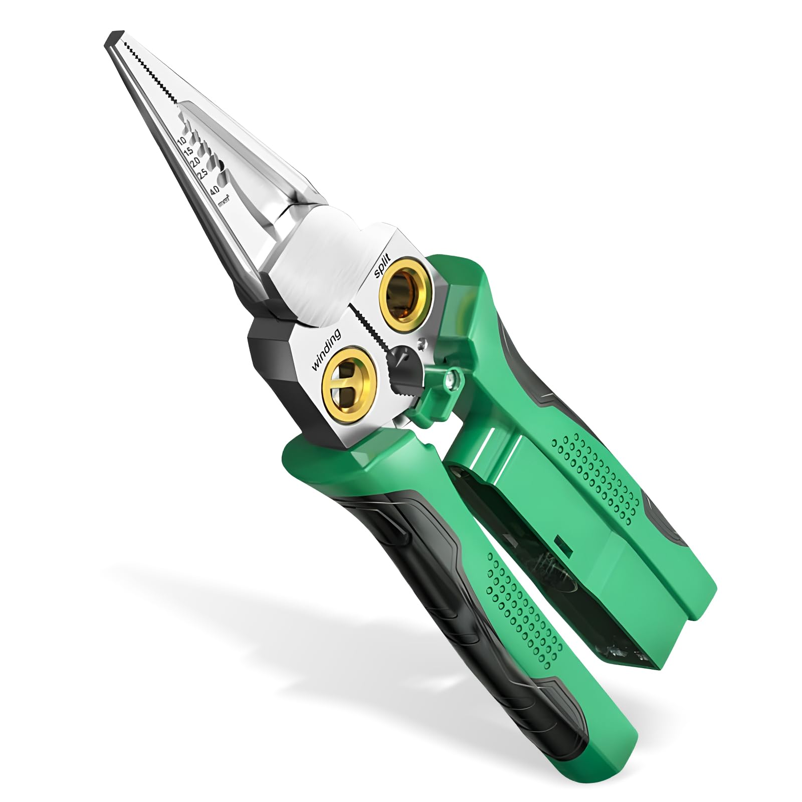Photo 1 of 8 in 1 Wire Stripping Pliers with Voltage Tester, Multi-function Wire Stripper Electrician's Pliers, Electric Wire Stripping Tool, Electrician Repair Tool (Green)