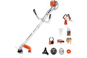 PROYAMA 40cc Gas Powered Brush Cutter, 4-Cycle Heavy Duty Weed Eater, 3 in 1 Dual Line Gas String Trimmer and Grass Trimmer, Weed Wacker