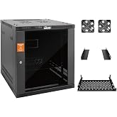 Tecmojo 12U Wall Mount Rack Cabinet, Heavy-Duty 176 Lbs High Load Capacity, 19&rdquo; Enclosed Server Network Rack with Glass Door, 17.7&rdquo; Deep &ndash; Elite Collection
