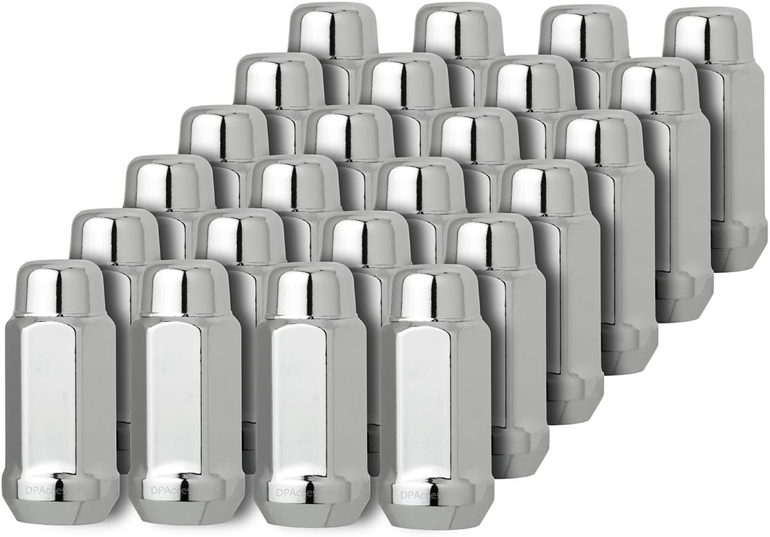 DPAccessories D3318-2305/24 24 Chrome 14x1.5 Closed End XL Bulge Acorn Lug Nuts for Custom Wheels Wheel Lug Nut: Automotive