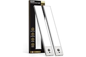 EZVALO 10inch Under Cabinet Lighting, LED Motion Sensor Light Indoor, 2400mAh USB Rechargeable Closet Lights, Dimmable & Magnetic Wireless Under Counter Lights for Kitchen, Pantry, Stairs (2 Pack)