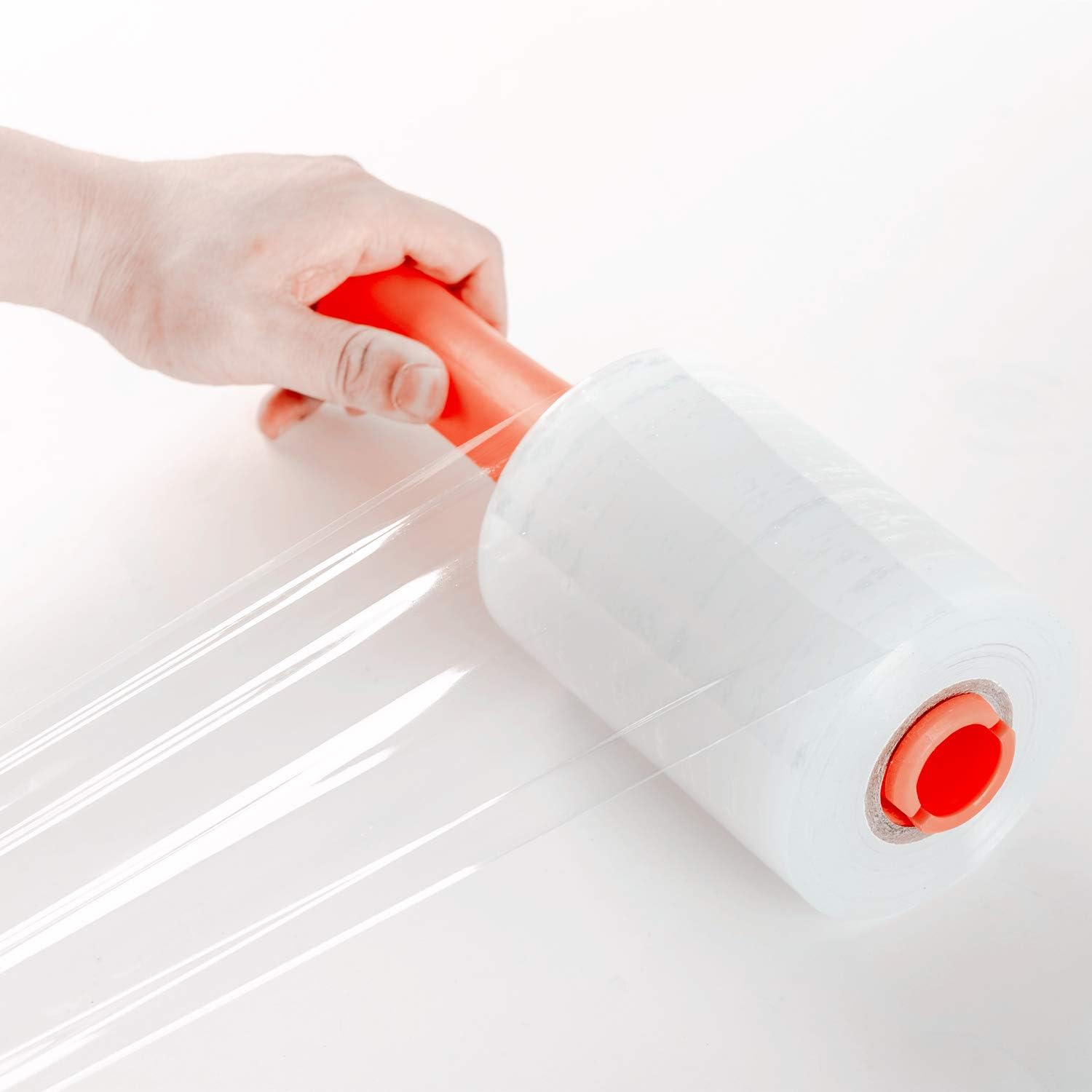 PROMORE Stretch Wrap Roll with Rolling Handle 2PACK 5" X 1000' 80Guage Heavy Duty Moving Supplies Industrial Plastic Wrap for Moving Packing Shrink Self-Adhering Cling Film : Office Products