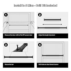 Aluminum RV Screen Door Handle 17-29" Adjustable