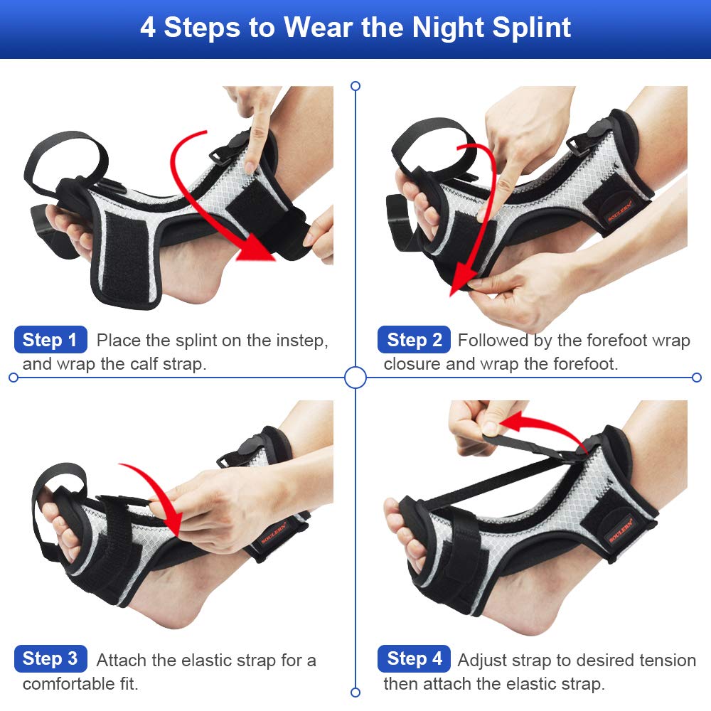 5D-Mesh Plantar Fasciitis Night Splint Foot Drop Orthotic Brace with Plantar Fasciitis Socks & Foot Massage Ball for Effective Relief from Plantar Fasciitis pain, Achilles Tendonitis and Arch Foot Pain: Industrial & Scientific