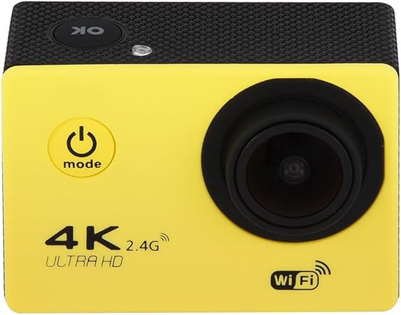 Amazon アクションカム水中カメラ ウルトラ4k 1080p Hdアクションスポーツカムレコーダー 900mahバッテリーを搭載したサーフィン ダイビング用のwifi防水スポーツカメラ30m 4 64g Tfカード 黄色 ウェアラブルカメラ アクションカム 通販