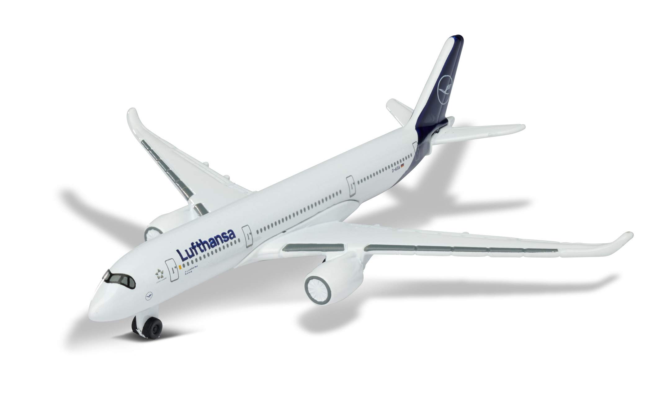 Majorette Airbus 350 Lufthansa 212057980Q02 Toy Plane, Original Design, Toy, Aeroplane, Approx. 11 cm, White, for Children from 3 Years