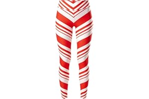 ComfyCamper Christmas Leggings for Women - Elf Tights Pants Santa Claus Holiday Candy Cane Womens Xmas Plus Size