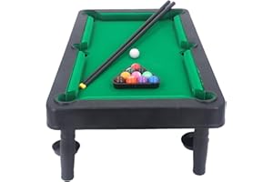 Hamwesh Mini Pool Table, Kids Tabletop Pool Set with 16 Balls and Rack for Double Player Children Interactive Portable Billia