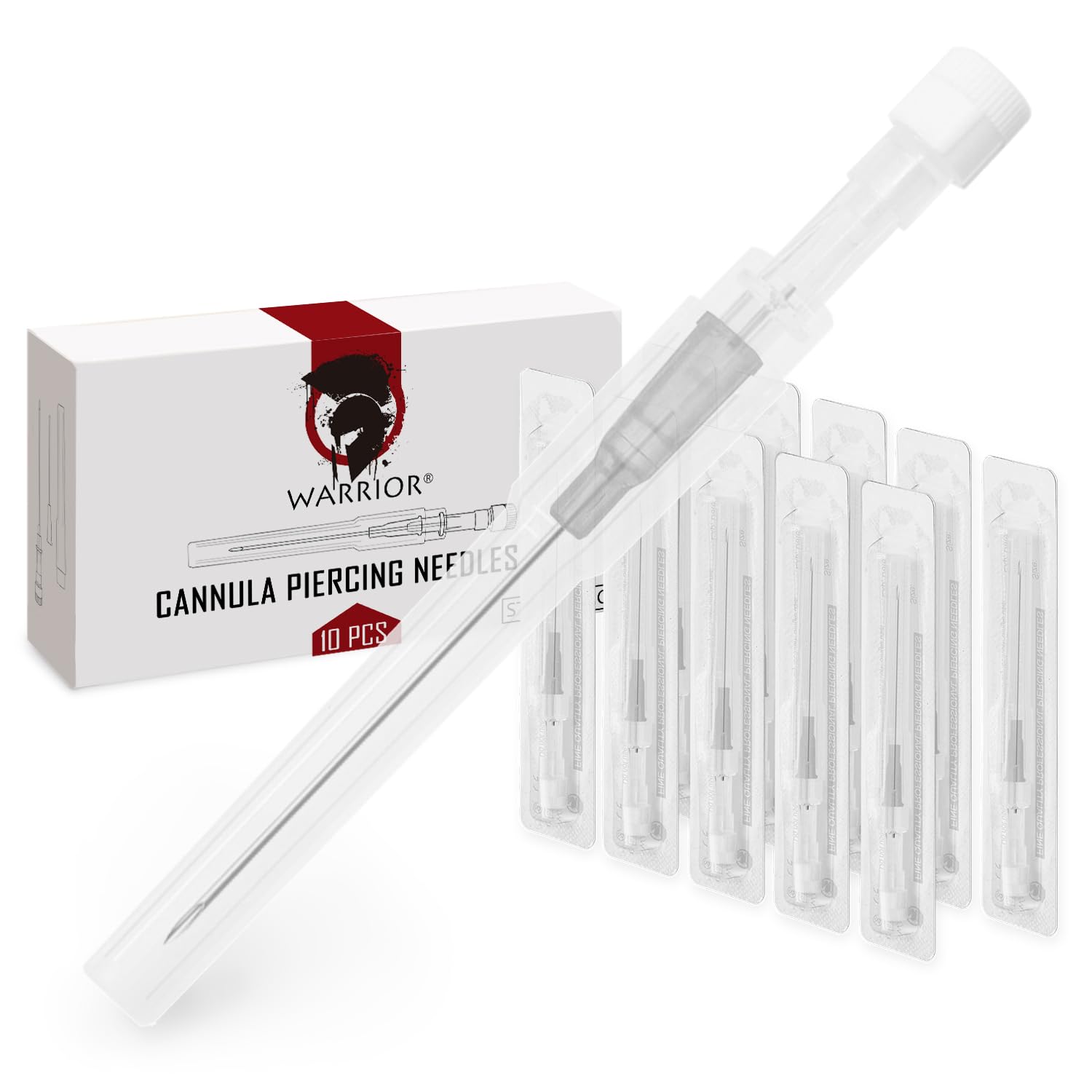 WARRIOR Piercing Needles Catheter for Piercing Body Pre-Steriled Disposable for Ear Nose Belly Navel Nipple Steel (10pc / box, Grey 16G 1,75mm)