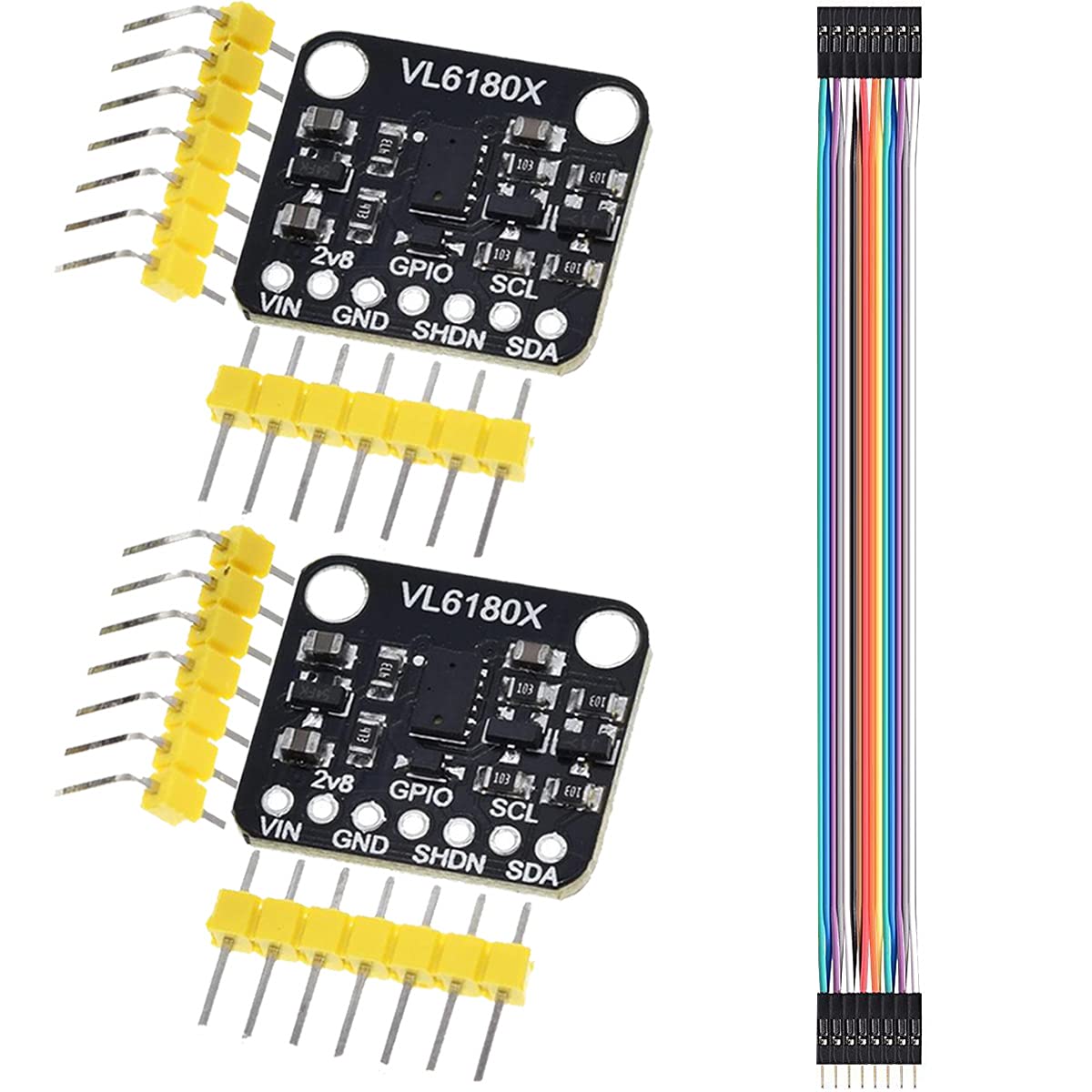 Youmile 2 PCS Ranging Sensor VL6180 VL6180X, Optical Distance Measuring Sensor Module Gesture Recognition Sensor Ambient Light Sensor for I2C Interface DC 3-5V