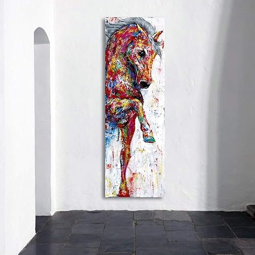 Download GSOLOYL Art Mural Toile Peinture Cheval Photo Peinture Affiche Imprime Décor À La Animale Maison Pas de Cadre Painting (Taille (Pouce) : 28x84) PDF