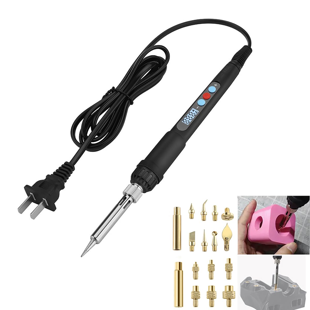 Photo 1 of 3DTOOLS 3D Printer Smoothing Tool Kit,3D Printing Modify Finishing Smoothing Solding Welding Iron Tool Cleaning Needle Soldering Iron with 8Pcs Brass Trimming