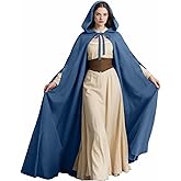 Joukavor Renaissance Cloak with Hood Women Medieval Hooded Cape with Arm Holes for Halloween