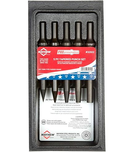 Mayhew Tools 32024 Pneumatic Hammer, 4-Piece Specialty Set, Black