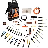 Klein Tools 80141 Hand Tools Kit Includes Pliers, Screwdrivers, Nut Drivers, Backpack, and More Jobsite Tools, 41-Piece