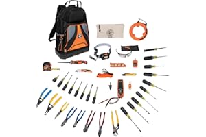 Klein Tools 80141 Hand Tools Kit Includes Pliers, Screwdrivers, Nut Drivers, Backpack, and More Jobsite Tools, 41-Piece