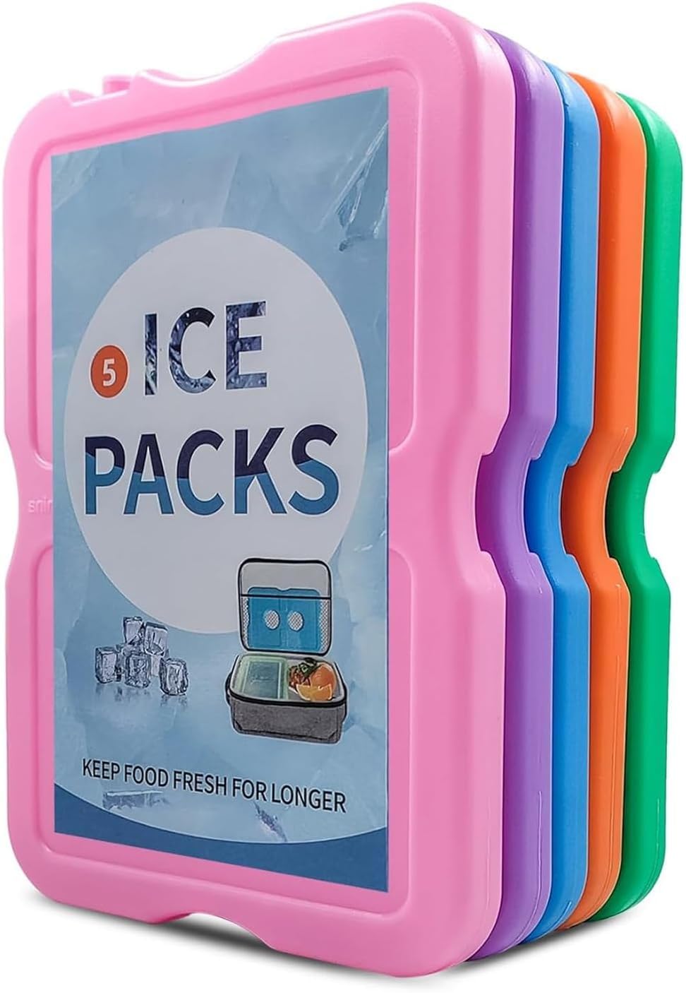 Roe Tenpo Home Freezer Blocks Ice Packs for Lunch Bags & Coolers - Slim, Reusable & BPA-Free Freezer Packs | Long-Lasting, Quick Freeze | Perfect for Picnic, Camping, Beach & Outdoor Sports