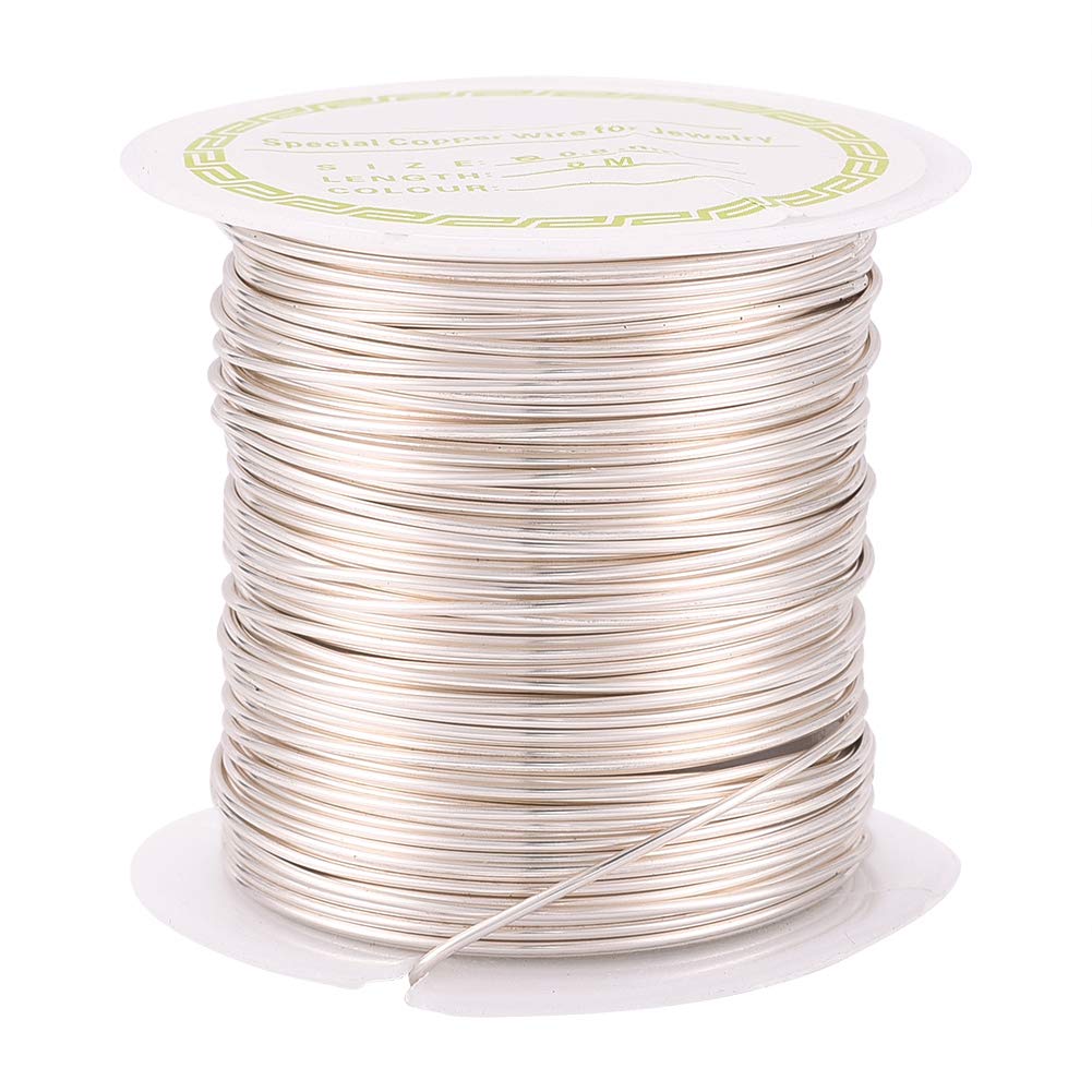 Craftdady 8Meter x 0.8mm Silver Copper Wire Long Lasting Plated Tarnish Resistant Craft Wire For Sculpting Armature Jewellery Making