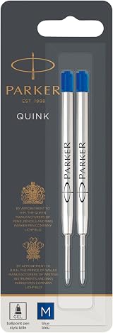 Parker Gel Pen Refills Medium 0.7mm Blue QUINK Ink 2 Count view 7